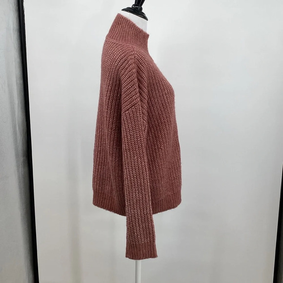 Tularosa Sweater Womens XS Pink Ribbed Knit Oversized Mock Neck Pullover Aritzia - Picture 5 of 10